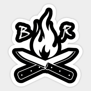 Baba Ross Bushcraft Logo for Dark Backgrounds Sticker